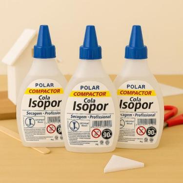 Imagem de Kit com 3 Colas de Isopor 90g Compactor Polar  Uso Escolar e Artesanat