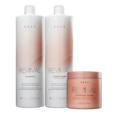 Imagem de Kit Braé Revival Shampoo, Condicionador 1l + Máscara 500ml