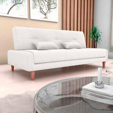 Imagem de Sofá Cama Premium 3 Lugares Casal Sem Braço 1,90 Larg Blanca Matrix Boucle Bege