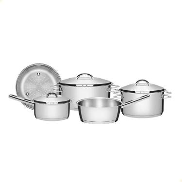 Imagem de Jogo de Panelas Tramontina Solar em Aço Inox com Fundo Triplo 5 Peças 65510560