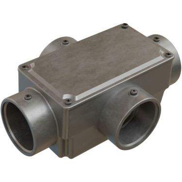 Imagem de Caixa de Derivação Fixa Conduletzel Sem Pintura Tipo X de 1.1-2 com Tampa E012100065 Wetzel Caix