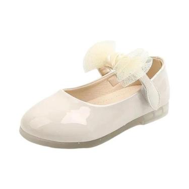 Imagem de Sapatos De Performance Em Couro Preto Para Meninas Com Laço Em Malha V