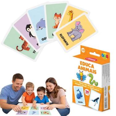 Imagem de Jogo Educa Animais Carta Leao Pedagogico Educativo Zoo Selva - GGB