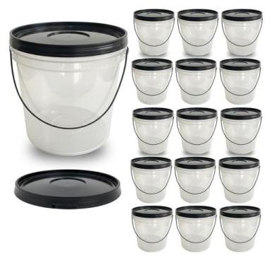 Imagem de Balde Com Tampa Preta Ideal Para Sorveteria - 15 Pçs - Nastripack