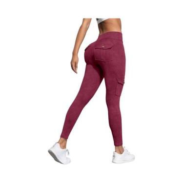 Imagem de Calças De Yoga Sem Costura De Cintura Alta Para Mulheres, Leggings Esp