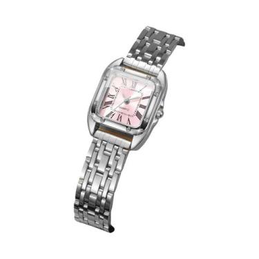 Imagem de Relógio De Pulso Feminino De Luxo Com Mostrador Quadrado E Design Roma