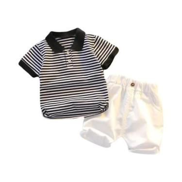 Imagem de Conjunto De Verão Para Bebês Meninos E Meninas: Camiseta Listrada E Sh