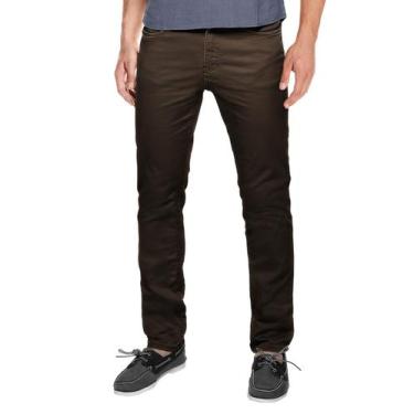 Imagem de Calça Casual Masculina Slim Fit Match Leg Straight Marrom 30