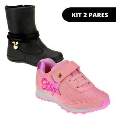 Imagem de Bota Menina e Sapato Infantil - KIT 2 PARES Tam 23 ao 34 - Sapatinhos.