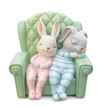 Imagem de Coelho De Pascoa Cute Family Casal De Pijama 16cm 1Un