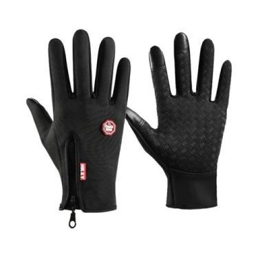 Imagem de Luvas De Ciclismo Térmicas Dupla Camada, Impermeáveis, Antiderrapantes