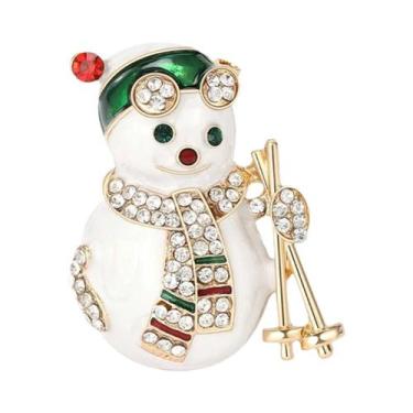 Imagem de Broches De Natal Unissex Femininos Com Strass De Boneco De Neve, Alfin