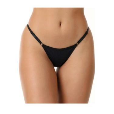 Imagem de Kit 6 calcinhas femininas fio duplo string sexy alças reguláveis polia