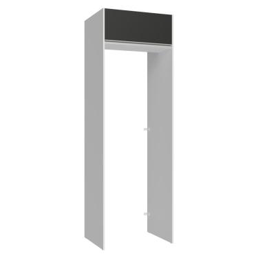 Imagem de Porta-Geladeira 73 cm 1 Porta Basculante Branco/Preto Glamy Madesa