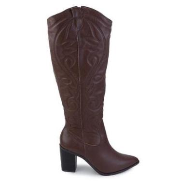 Imagem de Bota Feminina Via Marte Western Couro Marrom - 079-012-02-Feminino