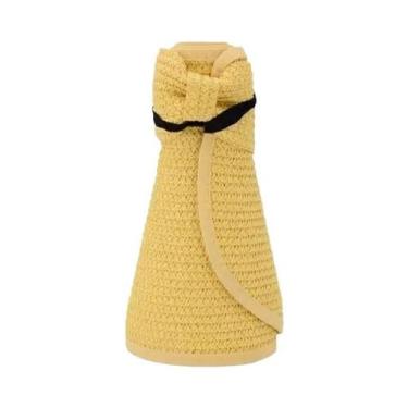 Imagem de Chapéu de Sol de Palha Feminino - Dobrável, Aba Grande, para Praia e V