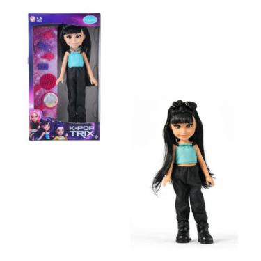 Imagem de Boneca K-Pop Trix Aria Preto 37cm Brinquedo Infantil Fashion Estilo Kp