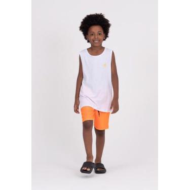 Imagem de Conjunto Regata Infantil Aplique Neon - Vida Costeira Oficial, 8, Bran