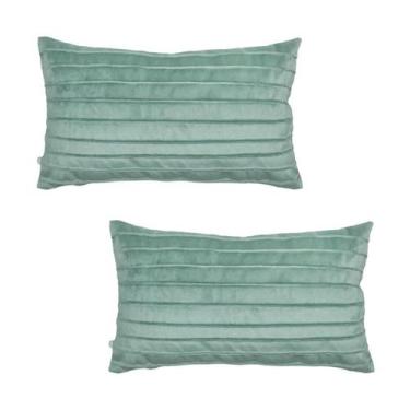 Imagem de Kit 2 Capas para Almofada Drapeada Line em Veludo Retangular 50x30 com