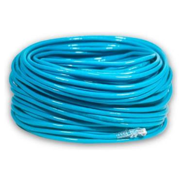Imagem de Cabo de Rede Patch Cord 40 Metros Cat5e 100% Cobre Azul Crimpado Lan U