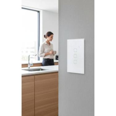 Imagem de 2x Interruptor Smart Wi-Fi 3 Teclas Touch Branco - Controle - Congratu
