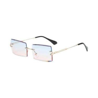 Imagem de Óculos De Sol Unissex Retangulares Sem Armação Com Lentes Gradientes P