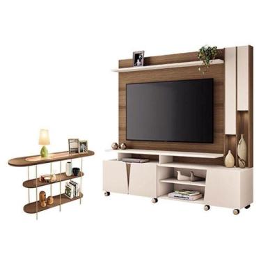 Imagem de Estante Home Theater Virtus Castanho Off White Com Aparador Infinity C