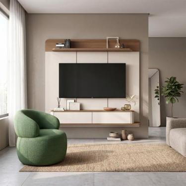 Imagem de Conjunto Home Concept Tv 70" + Poltrona Orgânica Eloah Giratória Boucl