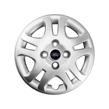 Imagem de Carlota Prata Aro 14 Ford Fiesta Sedan Emblema Resinado Azul - GFM