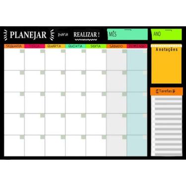 Imagem de Planner Semanal Ima para Geladeira 30x20cm Fixar Recados lembretes e A
