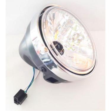 Imagem de Farol Completo Ybr 125 2006 A 2008 Aro Cromado C/ Lampada - Plasmoto