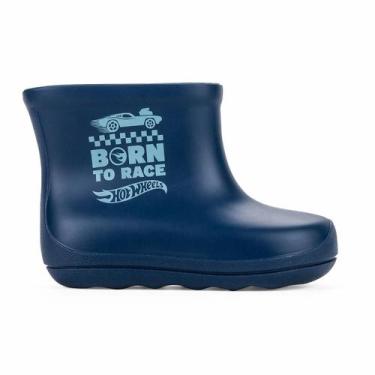 Imagem de Galocha Mattel Fall Rain Hot Wheels Barbie Infantil Borracha, Azul, 25