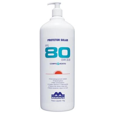 Imagem de Bloqueador Protetor Solar Profissional 1 KG Corpo E Rosto FPS 80 Mavar