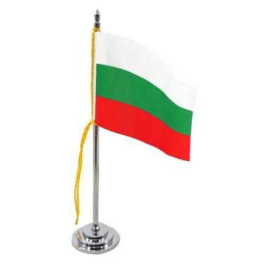 Imagem de Mini Bandeira de Mesa Bulgária 15 cm Poliéster - SP Bandeiras 