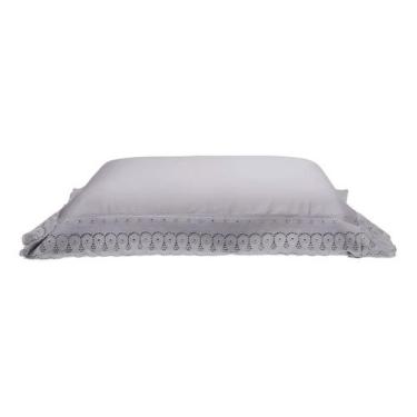 Imagem de Fronha Avulsa 50cm X 90cm Renascença 300 Fios Cor Prata Prateado Renas