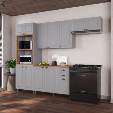 Imagem de Cozinha Modulada 4 Peças Torre Quente Balcão com Tampo 2 Aéreos 100% M