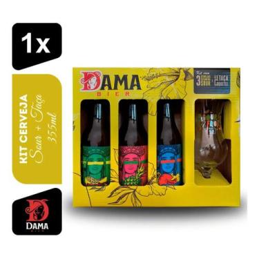 Imagem de Kit 3 Cervejas Catharina Sour E 1 Taça Coquetel Dama Bier