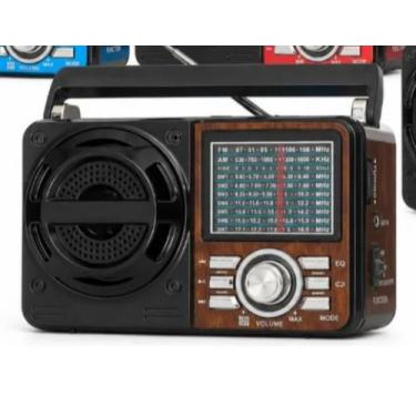 Imagem de Rádio Retrô Portátil Analógico AM/FM Compacto Preto com AltoFalante In