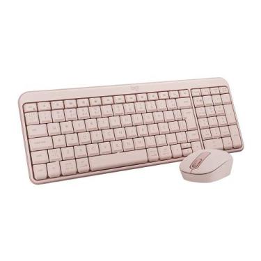 Imagem de Teclado e mouse sem fio Logitech MK250 Rosa Apenas conexão Bluetooth s