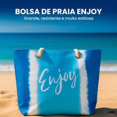 Imagem de Kit Praia Completo Bolsa + Necessaire + Manta Estampa Enjoy - Jdmazine
