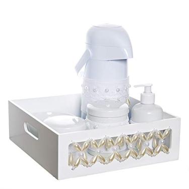 Imagem de Potinho de Mel Kit Higiene Clássico Pérolas Com 6 Peças E Capa Quarto Bebê Menina Menino