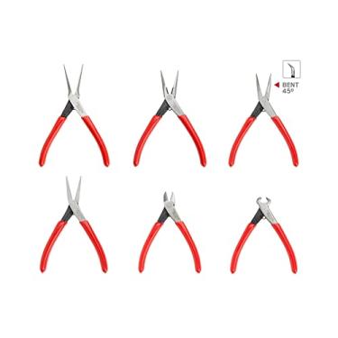 Imagem de TEKTON Conjunto de mini alicates, 6 peças (nariz de agulha, nariz longo, nariz plano, corte) | PMN99906