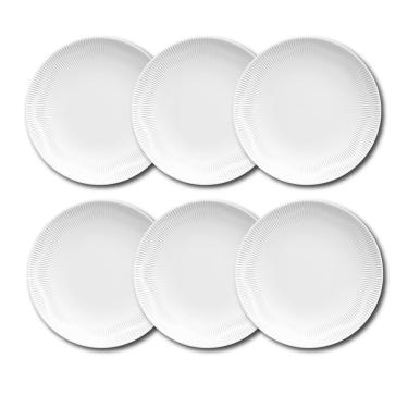 Imagem de Conjunto de Pratos de Sobremesa Germer Shell em Porcelana 20,5 cm – 6 Peças