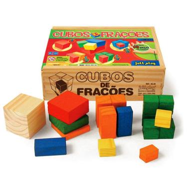 Imagem de Cubos De Frações 93 Peças Em Madeira Colorido