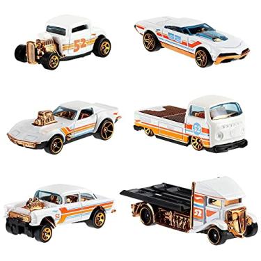 Imagem de Hot Wheels 2020 Pearl and Chrome Exclusive Muscle Speeder, Ford '32, Fast Bed Hauler, Chevy Bel Air Gasser '55, Corvette Gas Monkey Garage, Volkswagen T2 Pickup - Conjunto completo de 6!