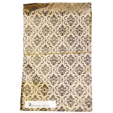 Imagem de 200 sacos de papel damasco para presente de compras sacolas marrons com design damasco preto, Brown craft paper, 4" x 6", 200