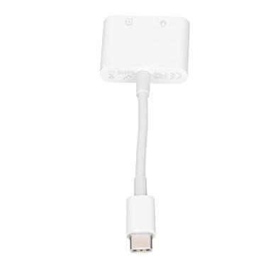 Imagem de Adaptador de fone de ouvido de áudio tipo C duplo, conversor de carregamento de fone de ouvido tipo C de alta potência inteligente seguro de 18 W para player para tablet para telefone USB C