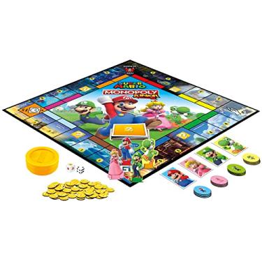 Imagem de Hasbro Gaming Jogo de Tabuleiro Monopoly Junior Super Mario, com Efeitos Sonoros de Videogame - F4817 -, Cores diversas