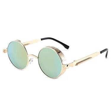 Imagem de Óculos de Sol Gótico Steampunk Designer de Luxo Masculino e Feminino Retro Redonda Armação de Metal Óculos de Sol UV400,COR,27,Óculos