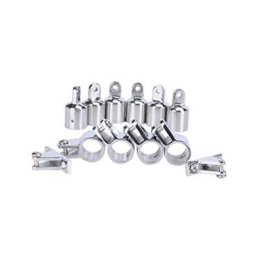 Imagem de Amarine Made 3 Bow Bimini Top Fittings Fit 2.5cm , Bimini Top, LeaningTech, Boat Stainless Steel Jaw Slide Cap Fittings Marine Hardware Set